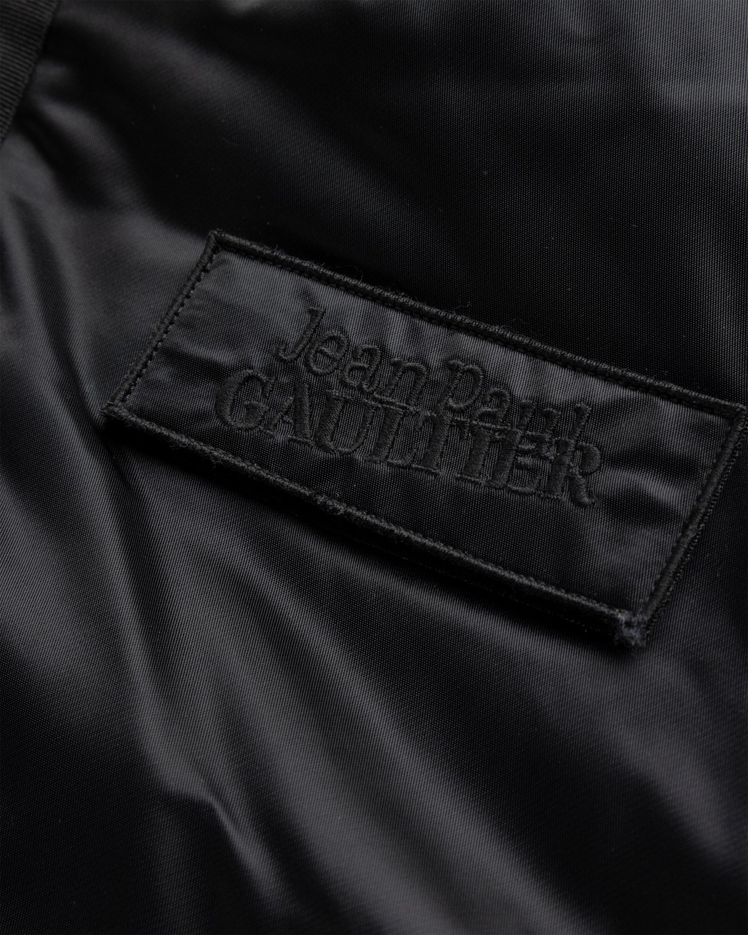 Jean Paul Gaultier – Oversized Satin Bomber Jacket Black/Grey